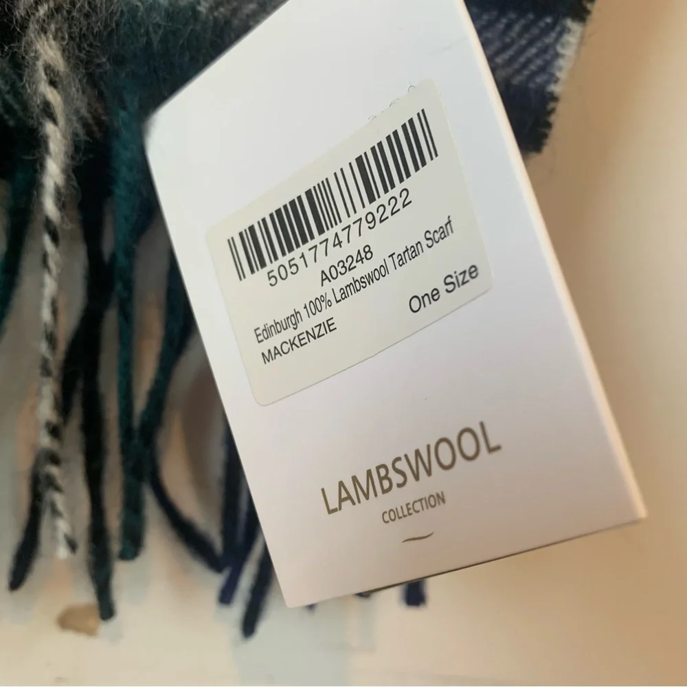 Edinburgh Tartan Plaid‎ with fringe 100% lambswool blanket scarf